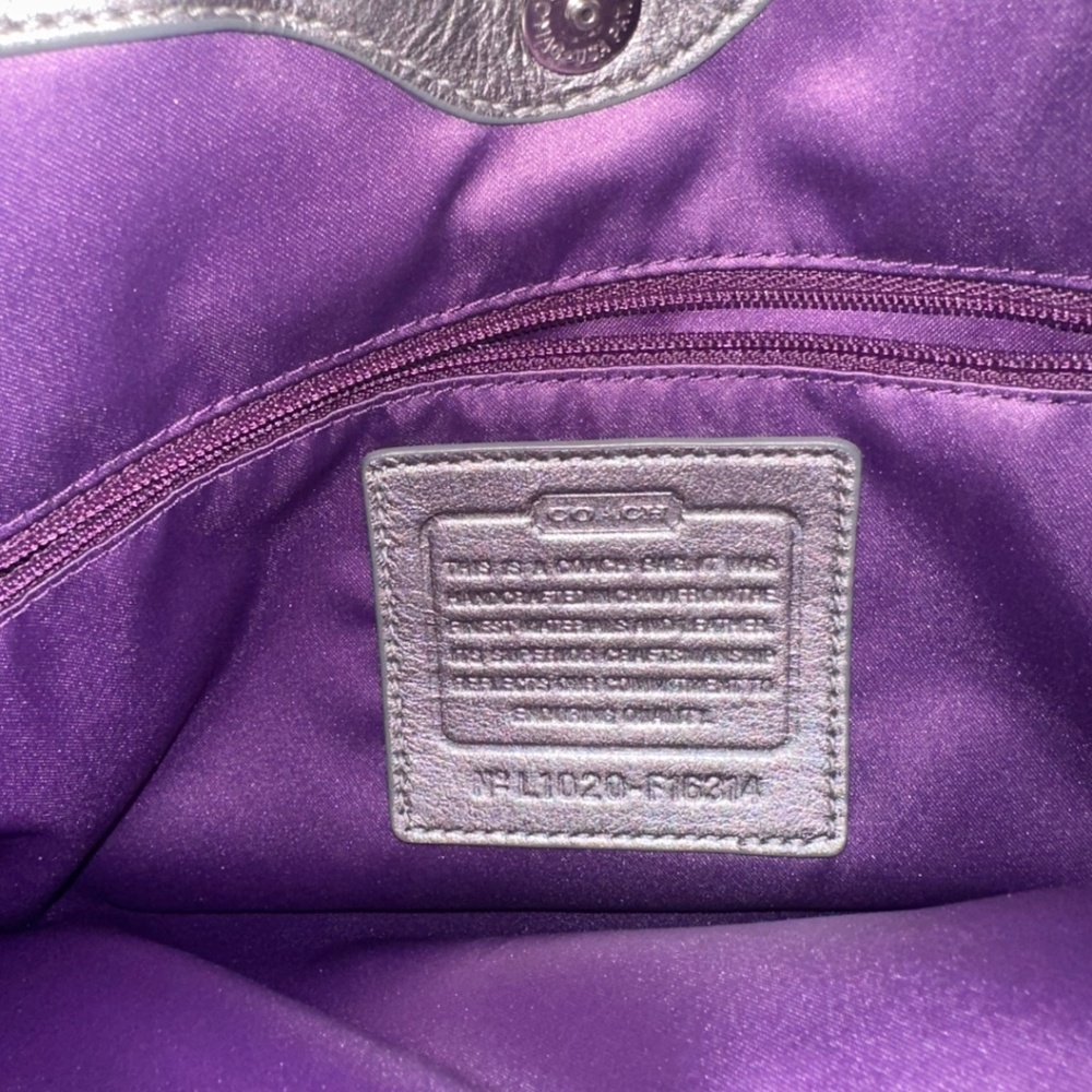Coach Metallic Silver Handbag - Picture 10 of 16